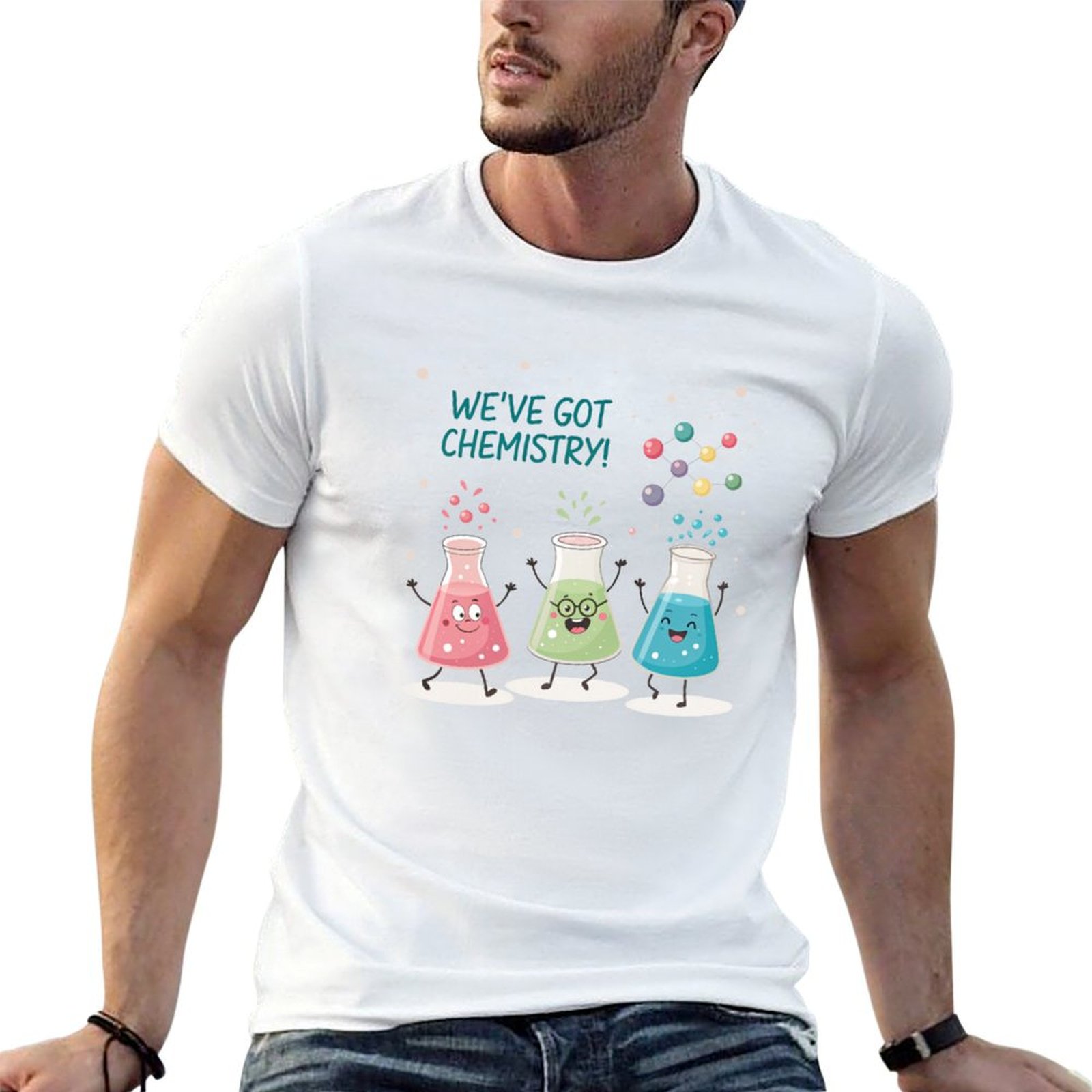 Science Buddy - Футболка Science Beaker Buddies, легкая повседневная