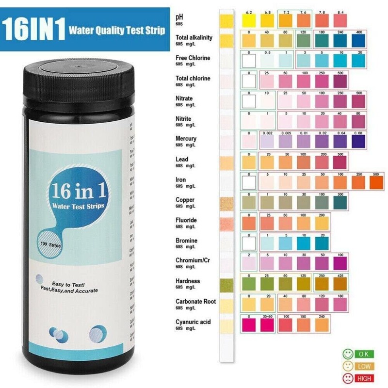 Набор из 16 тест-полосок для п – обзор и цена Water Testing Kit